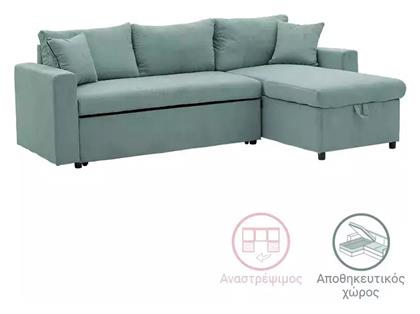 Lilian Γωνιακός Καναπές Κρεβάτι Υφασμάτινος 225x148x81εκ. Μέντα - Pakketo