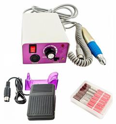 MM-25000 Τροχός Νυχιών Ρεύματος 30000rpm με Πεντάλ με Συμβατικό Μετασχηματιστή σε Φούξια Χρώμα Lina