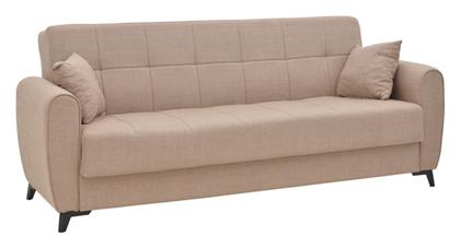 Lincoln Τριθέσιος Καναπές Κρεβάτι 225x85x90εκ. Μπεζ - Pakketo