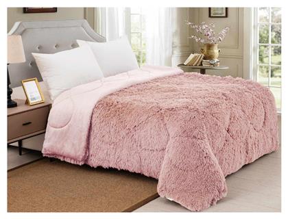 Κουβερτοπάπλωμα Διπλό 210x230εκ. Hairy Ροζ Linea Home
