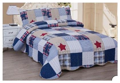 Red Star Σετ Κουβερλί Μονό Μπλε 160x220cm Linea Home