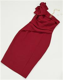 Lipsy bow detail midi dress with one shoulder in magenta-Pink από το Asos