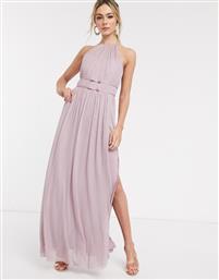Lipsy halterneck mesh full prom maxi dress in lavender-Purple από το Asos
