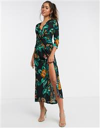 Liquorish plunge midi dress in tropical-Multi από το Asos
