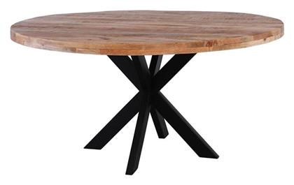 Lizard Στρογγυλό Τραπεζαρίας Mango Φυσικό / Μαύρο 150x150x75εκ. ΕΑ7055 - Woodwell