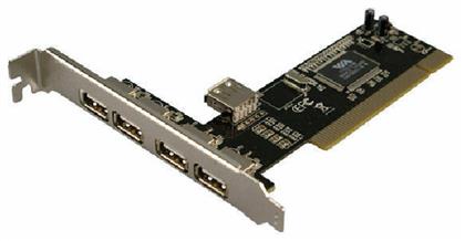 Κάρτα PCI σε 4 θύρες USB 2.0 εξωτερικές και 1 θύρα εσωτερική LogiLink