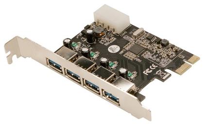 Κάρτα PCIe σε 4 θύρες USB 3.0 LogiLink