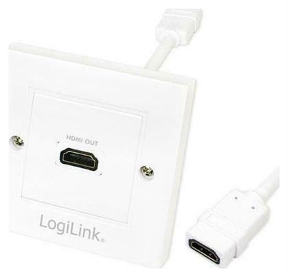 Πρίζα HDMI με Πλαίσιο Αντάπτορας In/Out σε Λευκό χρώμα AH0014 LogiLink