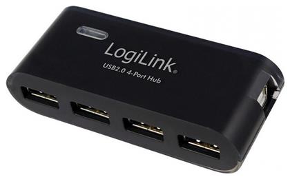 USB 2.0 Hub 4 Θυρών με σύνδεση USB-A και Εξωτερική Παροχή Ρεύματος LogiLink