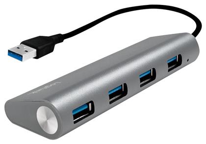 USB 3.0 Hub 4 Θυρών με σύνδεση USB-A Ασημί LogiLink