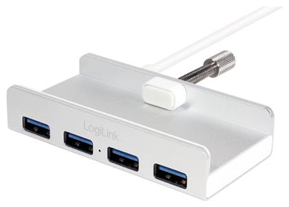 USB 3.0 Hub 4 Θυρών με σύνδεση USB-A Ασημί LogiLink