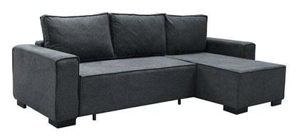 London Γωνιακός Καναπές Κρεβάτι Υφασμάτινος 271x158x90εκ. Ανθρακί - Woodwell