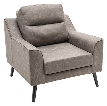Lonnie Πολυθρόνα από Δερματίνη Γκρι 94x95.5x92.5cm - Pakketo