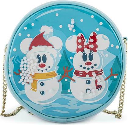 Loungefly Snowman Minnie Snow Globe Παιδική Τσάντα Ώμου Γαλάζια 17.5x17.5x6εκ.