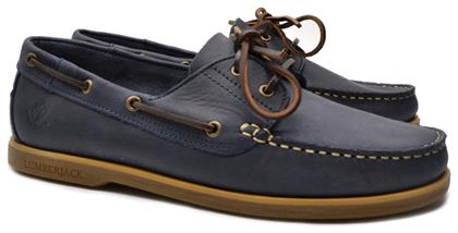 Lumberjack Δερμάτινα Ανδρικά Boat Shoes σε Μπλε Χρώμα από το Spartoo