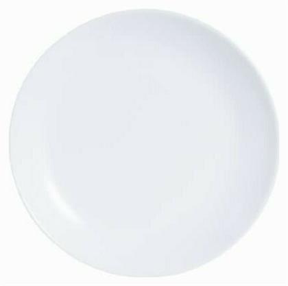 Diwali Πιάτο Ρηχό Γυάλινο White με Διάμετρο 25cm Luminarc