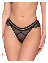 Cherry Βαμβακερό Γυναικείο String με Δαντέλα Μαύρο Luna