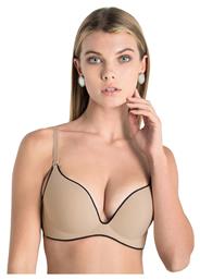 Miracle One Beige/Black Σουτιέν Push Up χωρίς Μπανέλες Luna