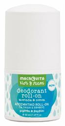 Kids & Teens Aqua with Morinda & Cotton Αποσμητικό σε Roll-On Χωρίς Αλουμίνιο 50ml Macrovita