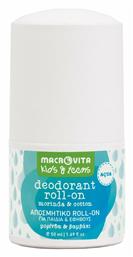 Macrovita Kids & Teens Aqua with Morinda & Cotton Αποσμητικό σε Roll-On Χωρίς Αλουμίνιο 50ml