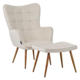 Maddison Πολυθρόνα με Υποπόδιο Κρεμ 68x72x98cm - Pakketo