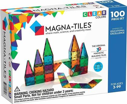 Magna-Tiles Μαγνητικό Παιχνίδι Κατασκευών Clear Colors για Παιδιά 3+ Ετών