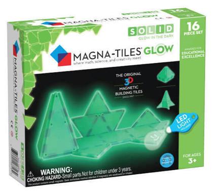 Magna-Tiles Μαγνητικό Παιχνίδι Κατασκευών Solid Glow για Παιδιά 3+ Ετών