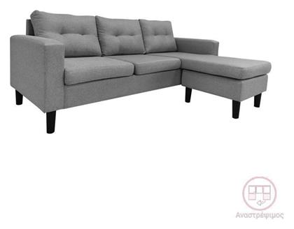 Maneli Γωνιακός Καναπές Κρεβάτι 196x138x82εκ. Ανθρακί - Pakketo