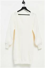 Mango knitted jumper dress in ecru-Cream από το Asos