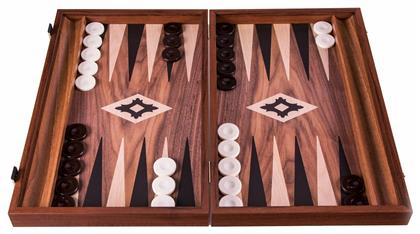 Walnut Replica Χειροποίητο Τάβλι Ξύλινο με Πούλια 48x48cm Manopoulos