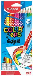 Color'Peps Oops Σετ Ξυλομπογιές Με Γόμα Πολύχρωμο 12τμχ Maped