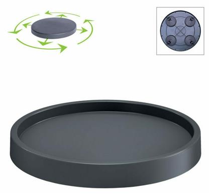 Saucer Round Στρογγυλό Πιάτο Γλάστρας Με Ρόδες Ανθρακί 36.6x36.6cm Marhome