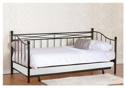 Marin Καναπές Κρεβάτι Μονό για Στρώμα 90x190cm Μαύρο - Woodwell