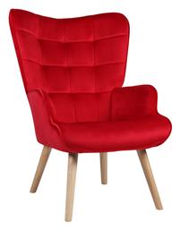 Marion Πολυθρόνα Βελούδινη σε Κόκκινο Χρώμα 69x73x96cm - ArteLibre