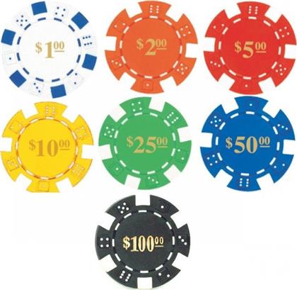 ΜΑΡΚΕΣ CASINO POKER DICE ΜΕ ΑΝΑΓΡΑΦΟΜΕΝΗ ΤΙΜΗ 11.5GR 100TMX (ΔΙΑΦΟΡΑ ΧΡΩΜΑΤΑ) από το Plus4u