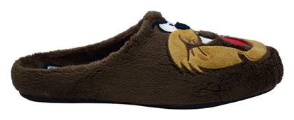 Taz Looney 6 Χειμερινές Ανδρικές Παντόφλες Ζωάκια Καφέ Marpen