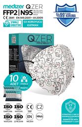 Μάσκα Υψηλής Προστασίας Ffp2/n95 Line Art 10τμχ Qzer