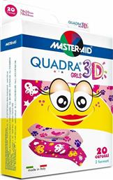 Master Aid Αυτοκόλλητα Επιθέματα Quadra 3D Girls για Παιδιά 20τμχ