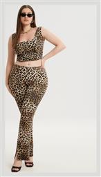 Γυναικείο Υφασμάτινο Παντελόνι Καμπάνα με Λάστιχο Λεοπάρ Λεοπάρ Mat Fashion