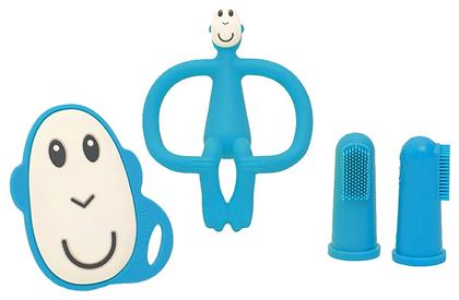 Monkey Teething Starter Set Blue 3+ μηνών 4τμχ Matchstick Monkey