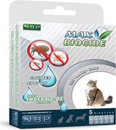 Max Biocide Αντιπαρασιτικές Αμπούλες Γάτας 5 Αμπούλες ανά συσκευασία. από το Petshop4u