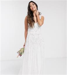 Maya Petite all over embellished maxi dress in white από το Asos