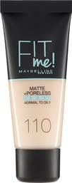 Maybelline Fit Me Matte + Poreless Liquid Make Up 110 Porcelain 30ml
