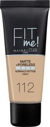 Maybelline Fit Me Matte + Poreless Liquid Make Up 112 Soft Beige 30ml