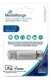 32GB USB 3.0 USB-A & USB-C Γκρι MediaRange