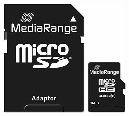 MR958 microSDHC 16GB Class 10 A1 High Speed MediaRange