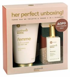 Panthenol Extra Femme Eau de Toilette 50ml & Cleanser Face,Body & Hair 200ml Medisei
