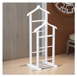 BETA II Κρεμάστρα Δαπέδου από Ξύλο Λευκή 48x35x120cm Megapap