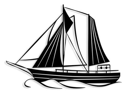 Διακοσμητικό Τοίχου από Μέταλλο Sail Μαύρο 55x3x40cm Megapap