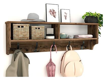 Κρεμάστρα Τοίχου Ottila Ξύλινη 15 Θέσεων 120x22x37cm Megapap